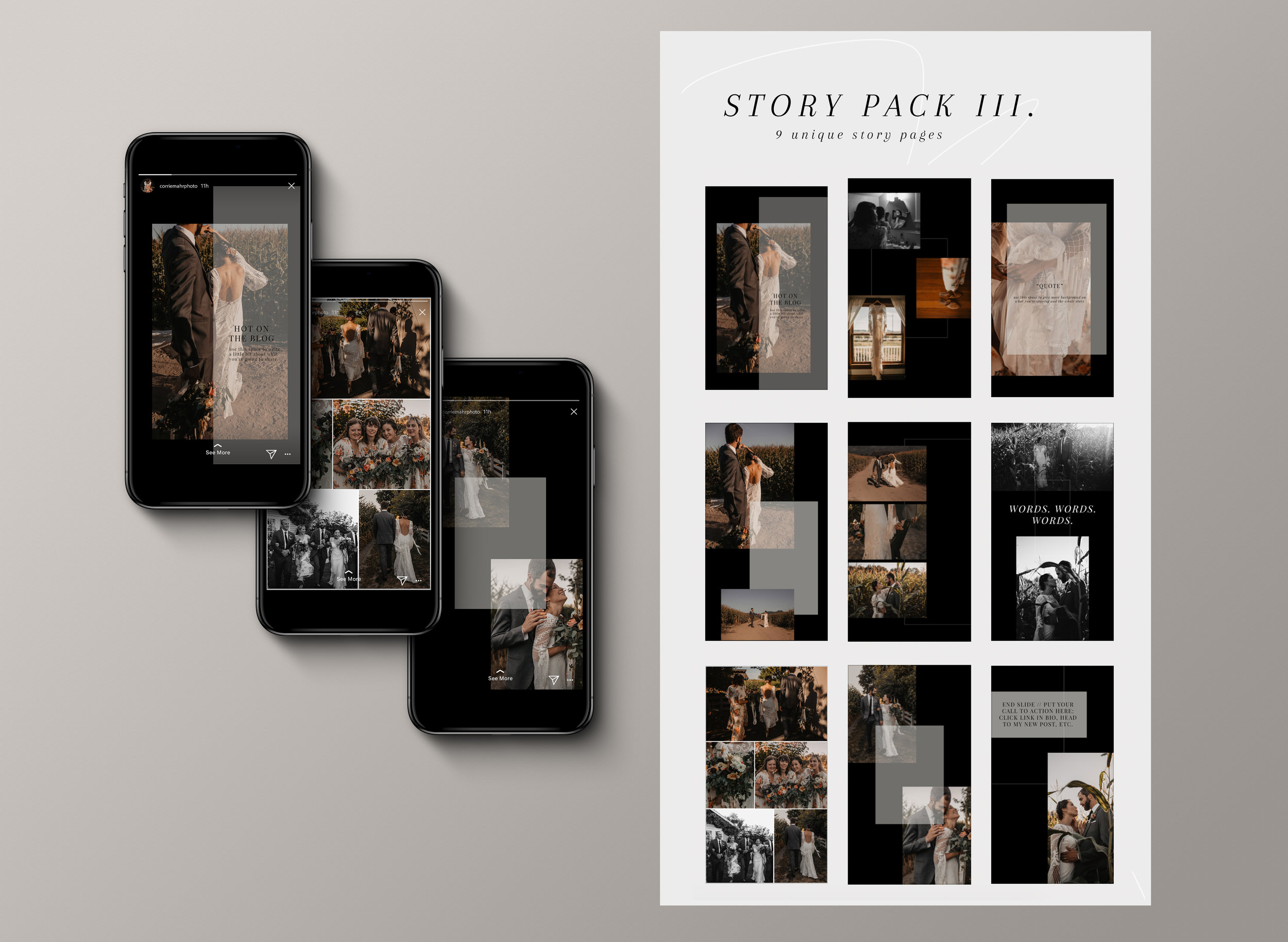 Free instagram story mockup (iphone x) download here : Pack Iii Instagram Story Template Corrie Mahr Photography Oregon Wedding Photographer