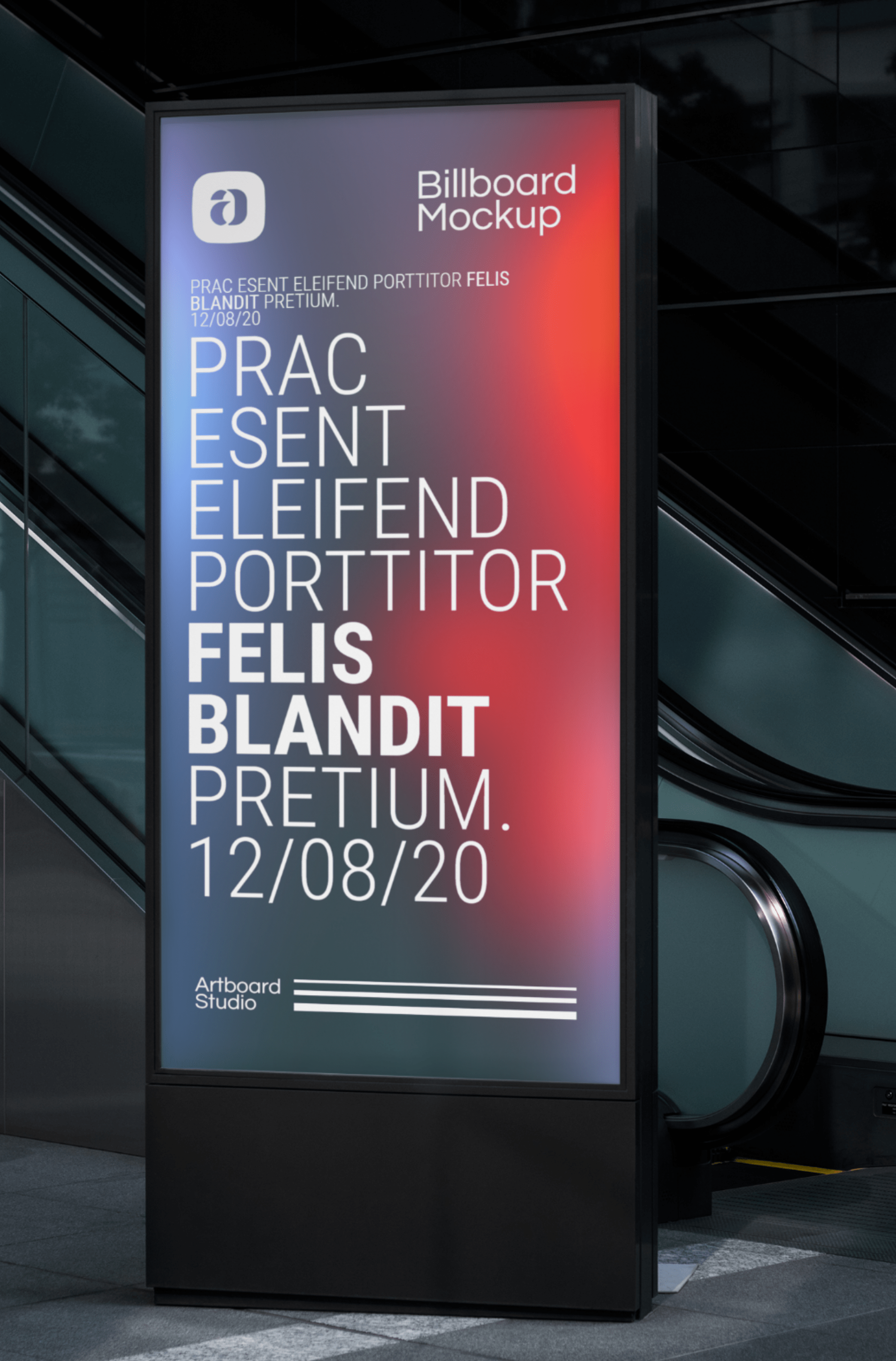 Make it fit your design. Free Billboard Poster Mockup Scene